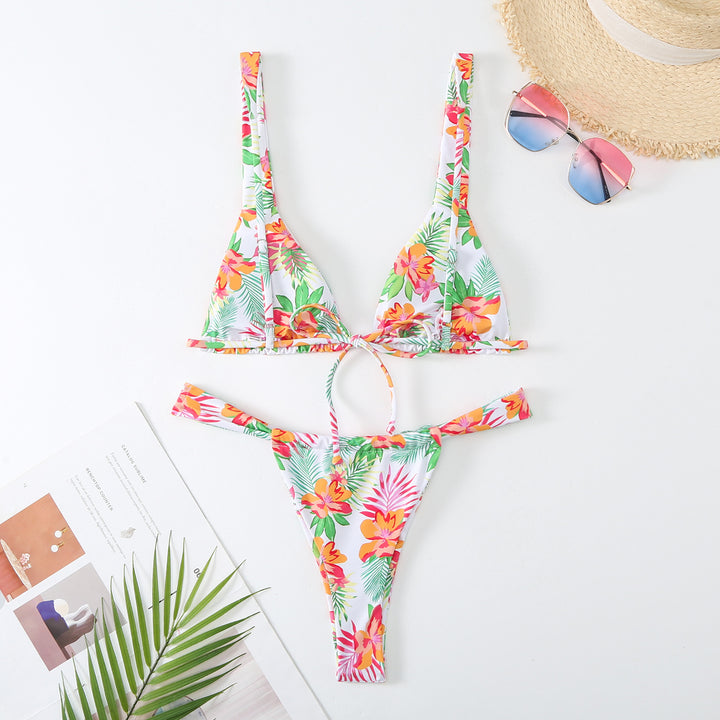 Femme Vibrant Floral Print Bikini Sæt Stilla