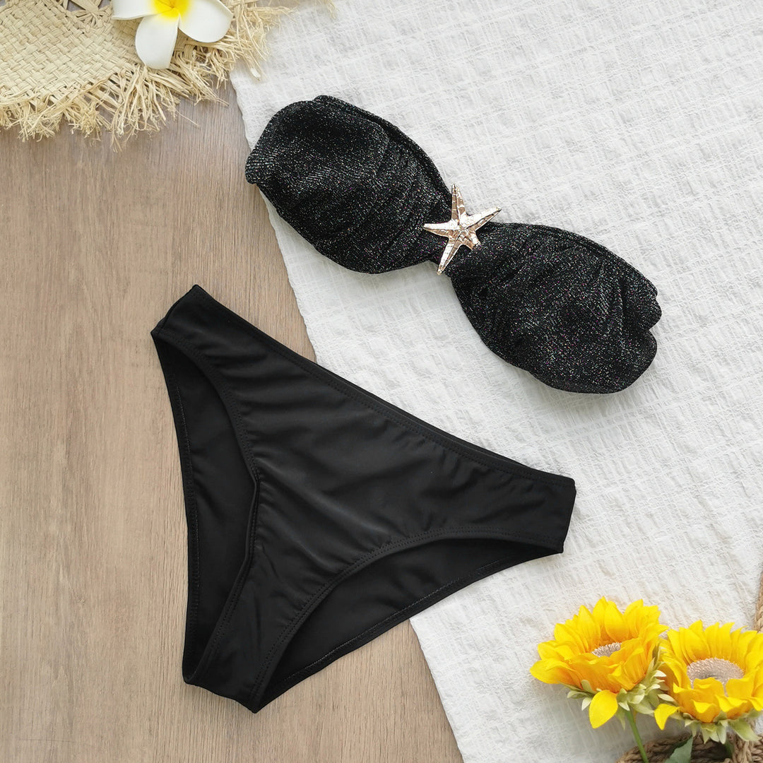 Dame Bikini Sæt med skinnende top og komfortable bund Stilla