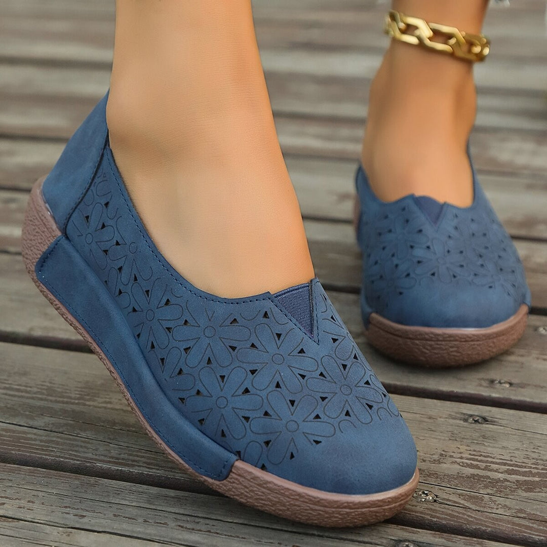 Dame Slip-On Sneakers med elegant blomstermønster og skridsikker sål Stilla