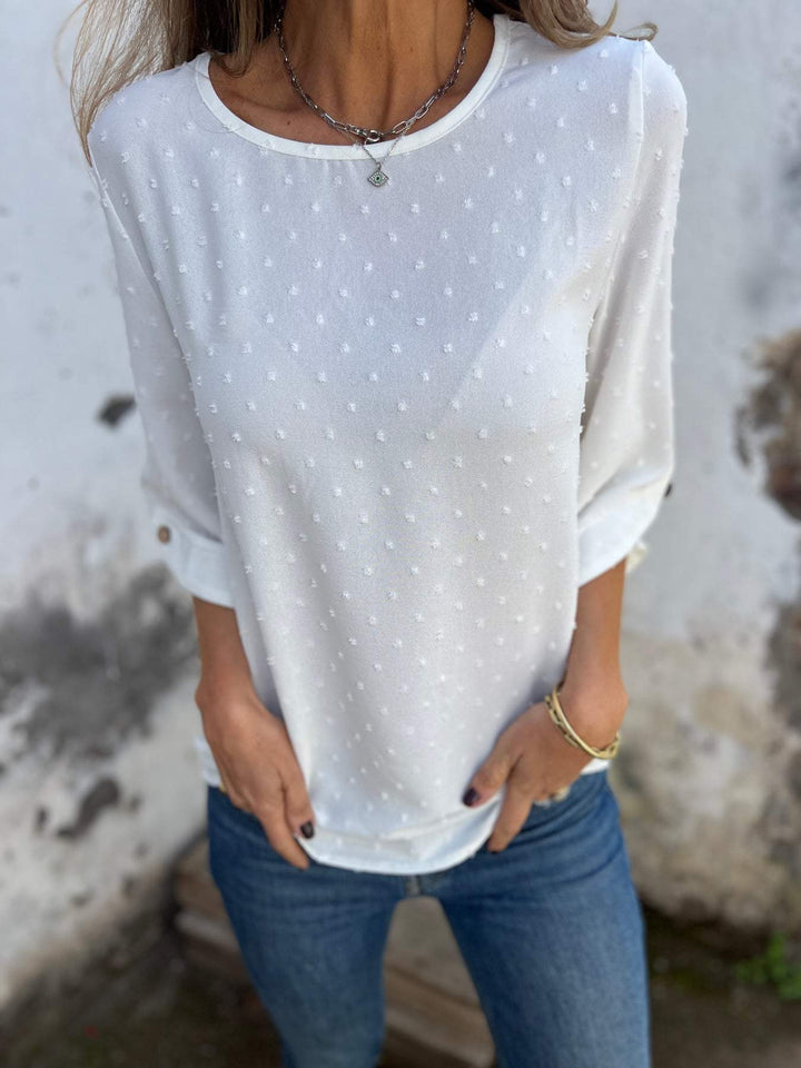 Damebluse med struktureret overflade og fashionable ¾-ærmer Stiila