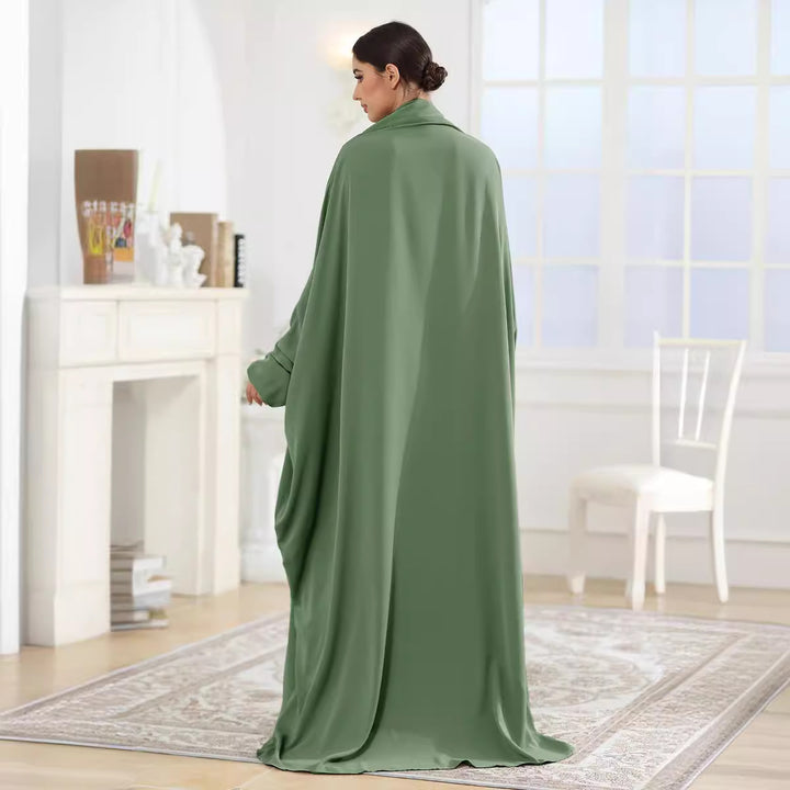 Dame Elegante Kaftan med lang snit og indsyet tørklæde Stilla
