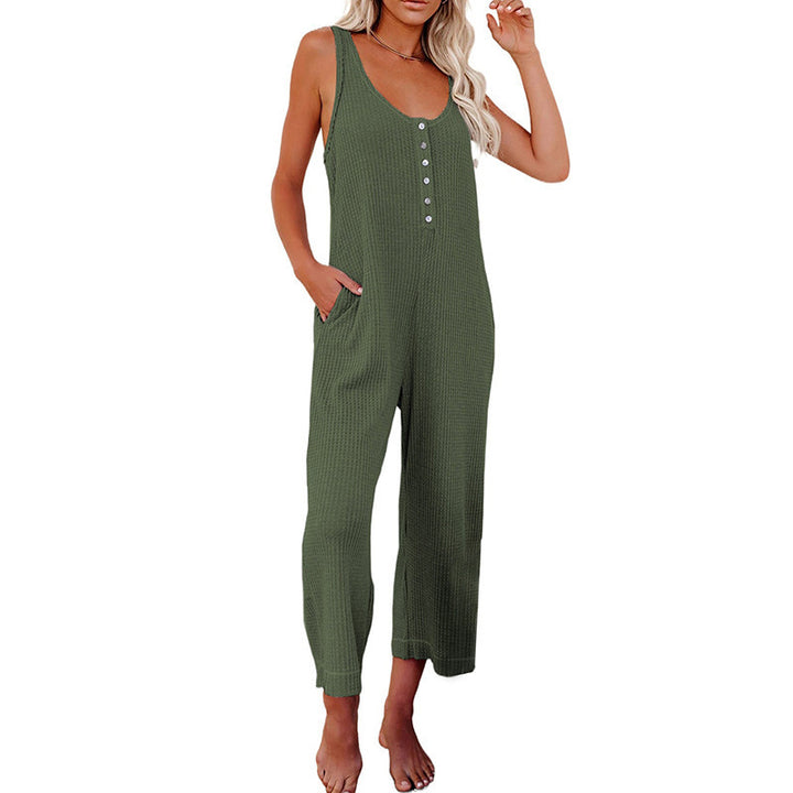 Dame jumpsuit med knapliste og praktiske lommer Stilla