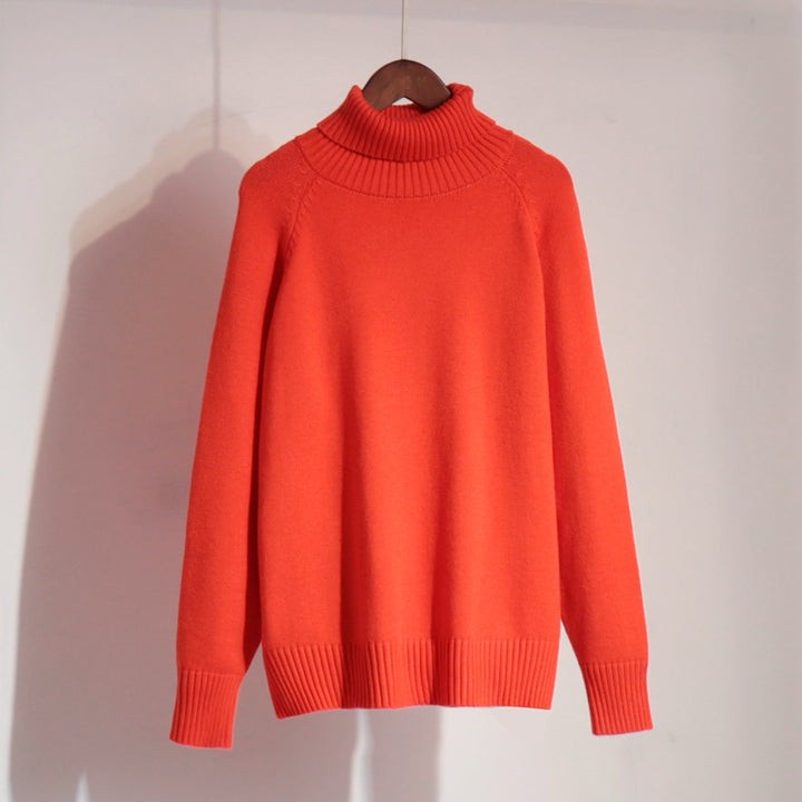 Kvinders strikket sweater med høj krave og afslappet pasform Stilla