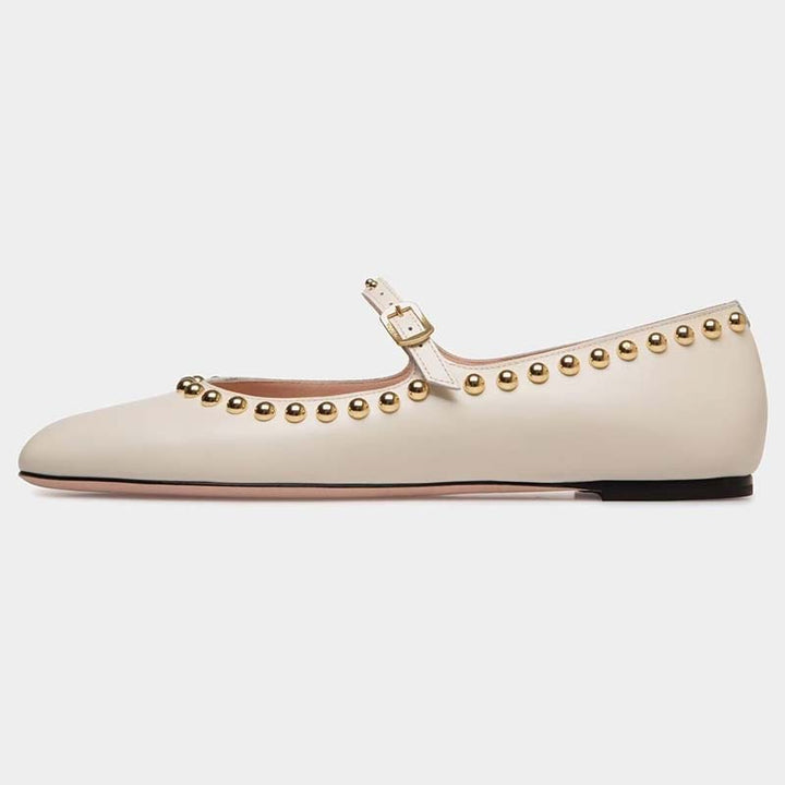 Femme Floral Udsmykket Flad Mary Jane Sko Stilla