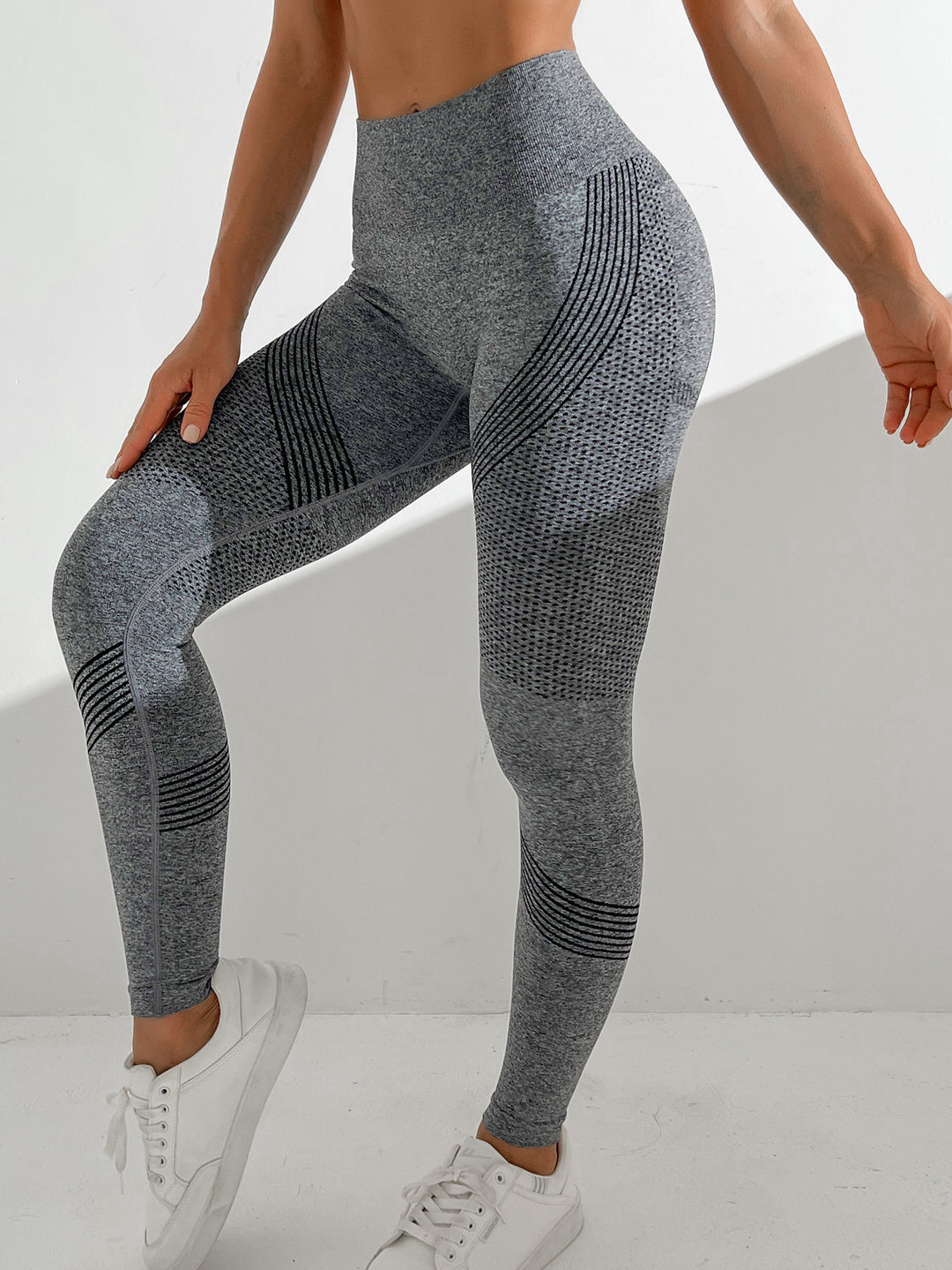 Dame Sport-Leggings med høj talje og åndbart design Skovae
