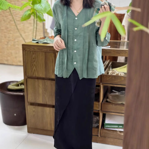Femme Let Button-Down Lagdelt Bluse Stilla
