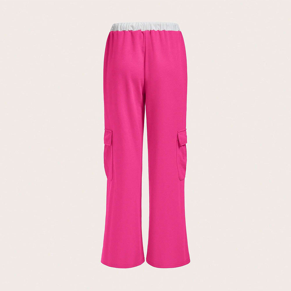 Kvinder's casual cargo bukser med en bred pasform og elastisk talje Stilla