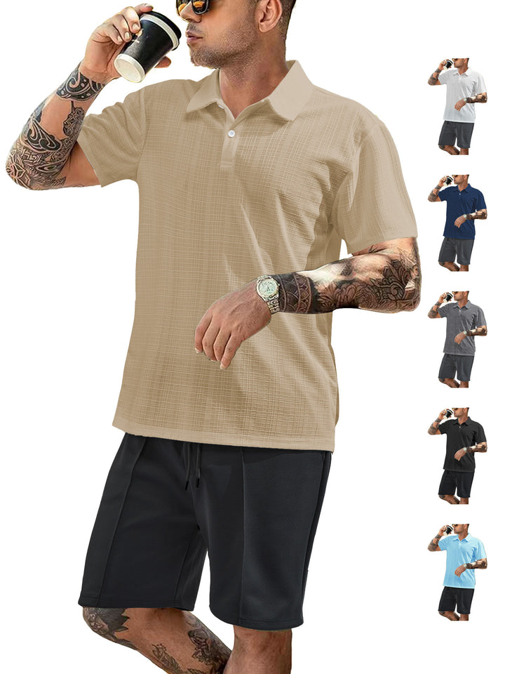 Herre Sporty Poloshirt og Shorts Sæt med åndbar teknologi Stilla