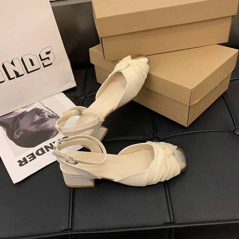 Dame Elegante Slingback Ballerinaer med Knoten Detalje Stilla