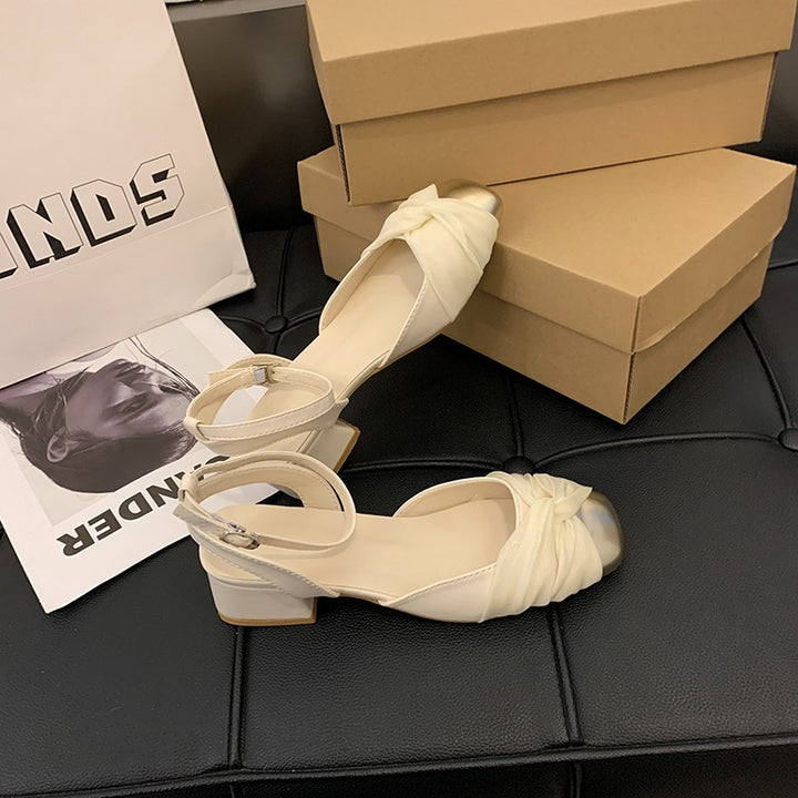 Dame Elegante Slingback Ballerinaer med Knoten Detalje Stilla