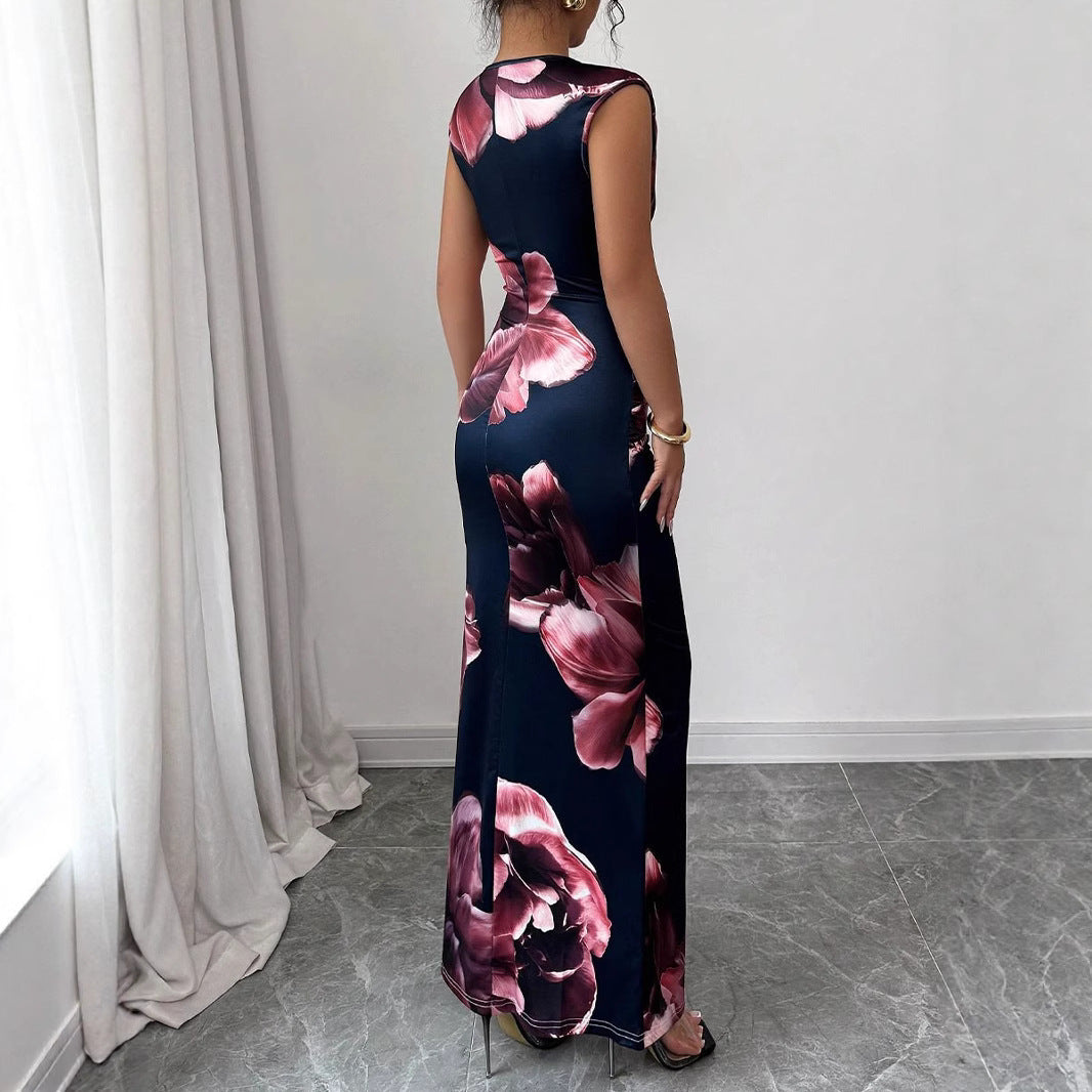 Dame Maxikjole med blomsterdesign Stilla