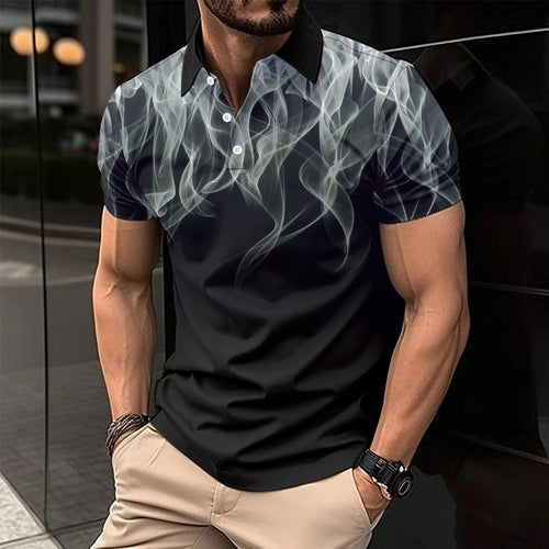 Herrer polo shirt med elegant røgdesign Stilla