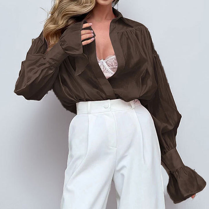 Dame Oversized Bluse med Puffærmer Stilla