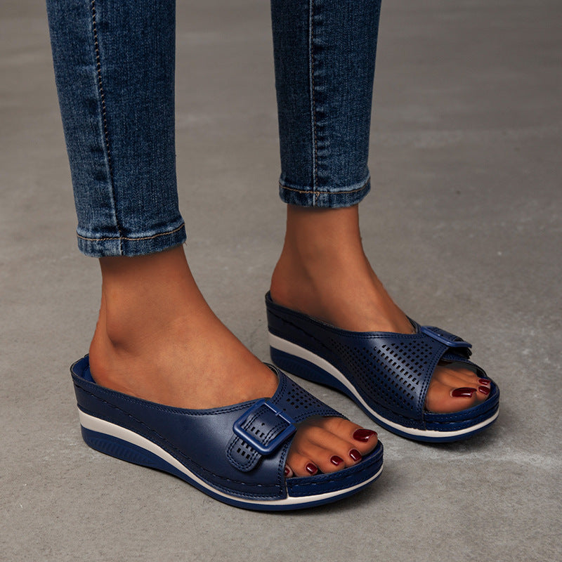 Dame Wedge-sandaler med åndbart overmateriale og stilfuld rem Stilla