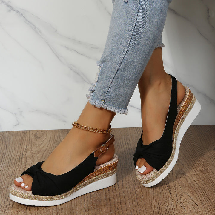 Dame Wedge-sandaler med elegant knude-design og skridsikker sål Stilla