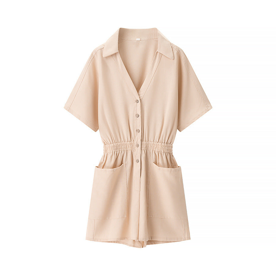 Dame skjortebluse shorts med elastisk talje og praktiske lommer Stilla
