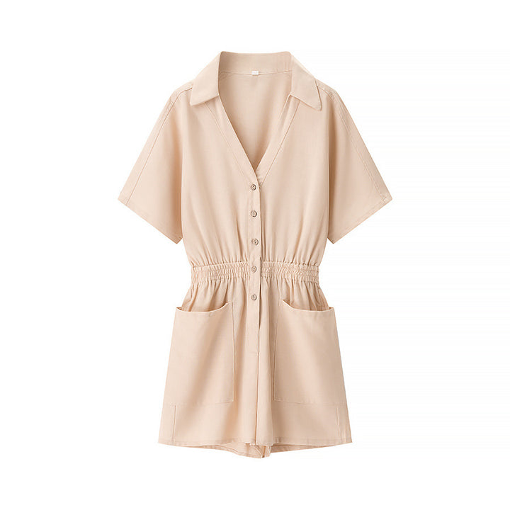 Dame skjortebluse shorts med elastisk talje og praktiske lommer Stilla