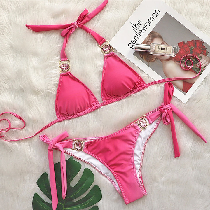 Dame Vibrant Gradient Triangle Bikini Sæt Stilla