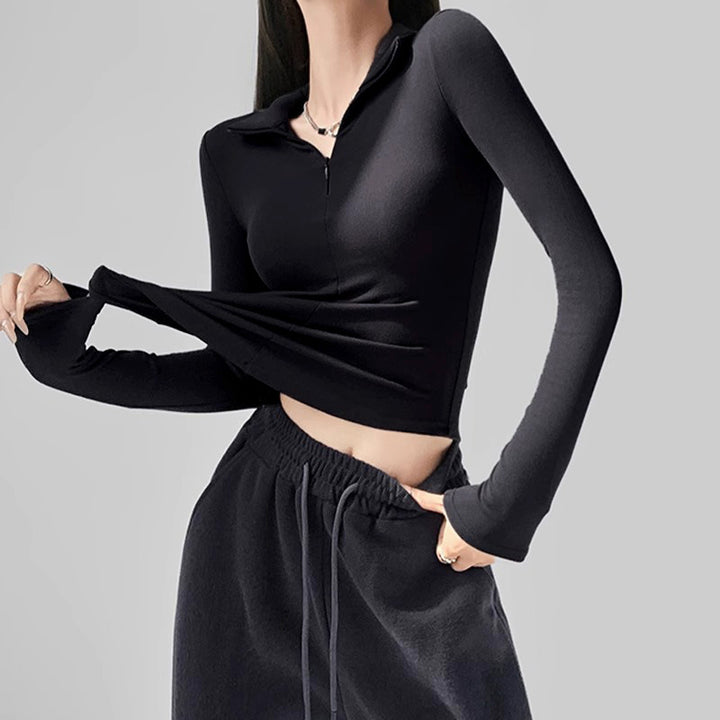 Dame Zip-Up Langærmet Top Stilla