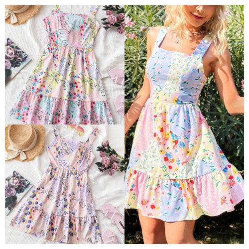 Dame Floral Mønstret Rüschensaum Sundress Stilla