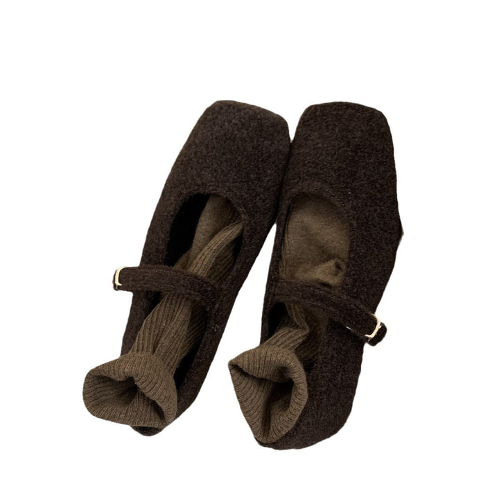 Femme Casual Mary Jane Flats med blødt filtstof Stilla
