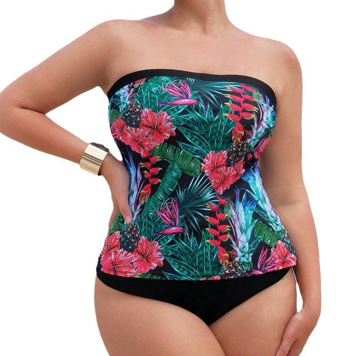 Dame Tankini-sæt med blomsterprint og komfortabel pasform Skovae