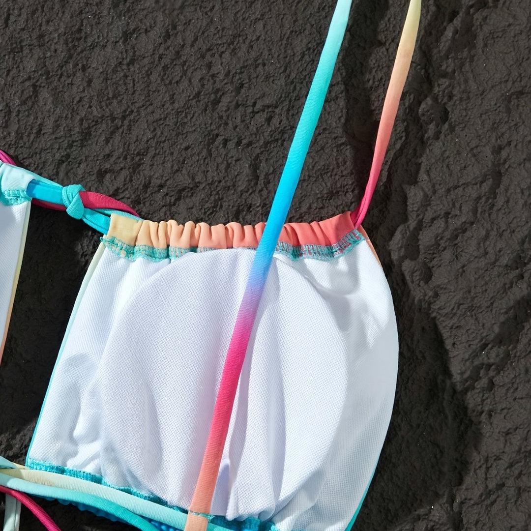 Dame bikini-sæt med glitrende stof og justerbare bindebånd Stilla