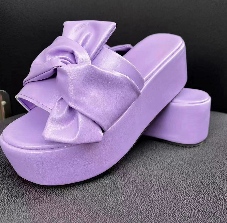 Dame Plateau-sandaler med elegant sløjfe-design og skridsikker sål Stilla
