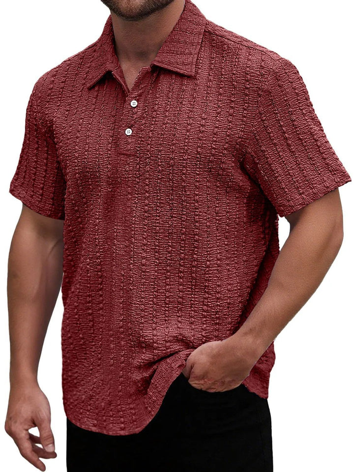 Herrer Struktur Kortærmet Poloshirt Stilla