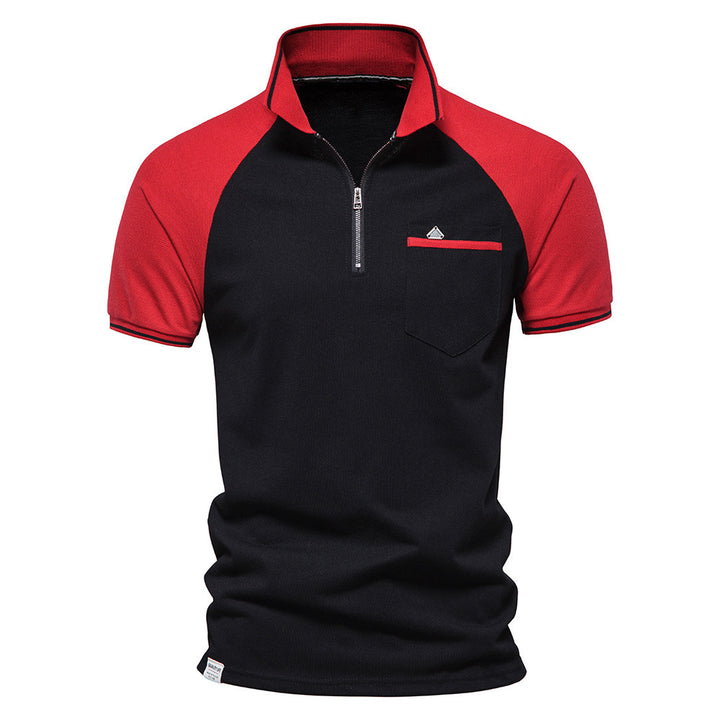Herrer Poloshirt med moderne ståkrave og praktisk lynlås Stilla