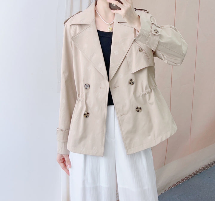 Dame Elegant Trenchcoat-Jakke med dobbelt knaprækkefølge og moderigtigt snit Stilla