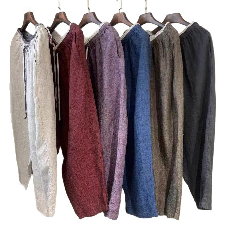 Femme Locker-snit Åndbar Leinen Culottes Stilla