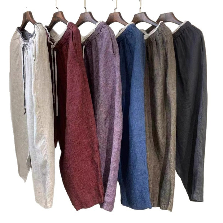 Femme Locker-snit Åndbar Leinen Culottes Stilla