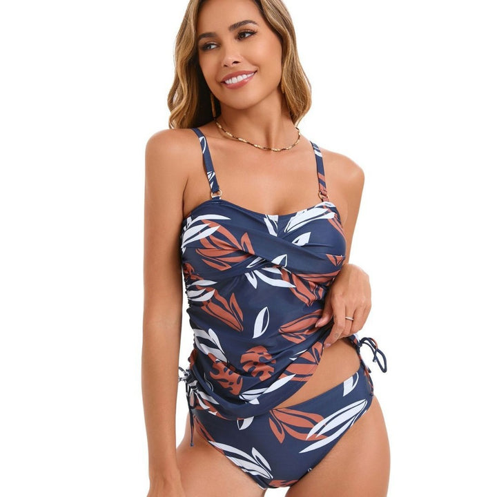 Dame Tankini med justerbar drapering og blomstret design Stilla