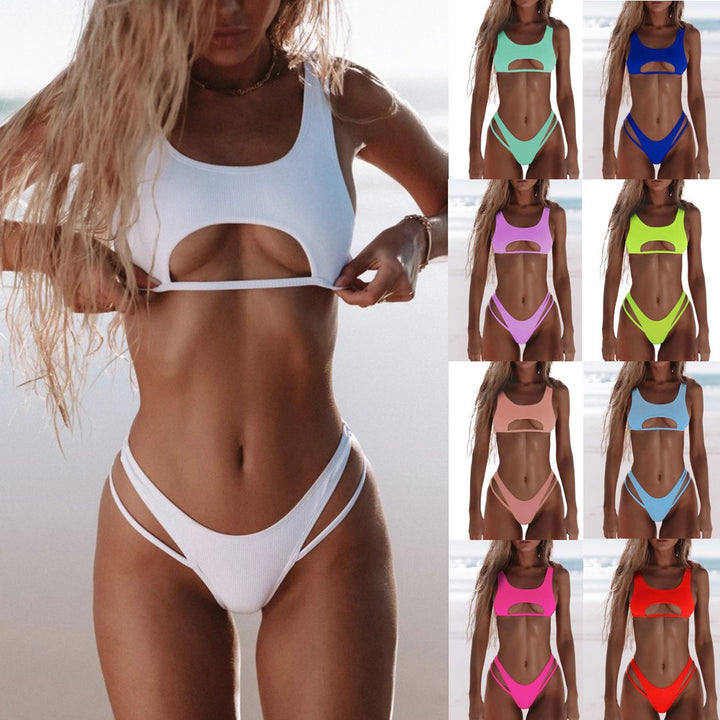 Femme Cut-Out Højtaljede Bikini Sæt Stilla