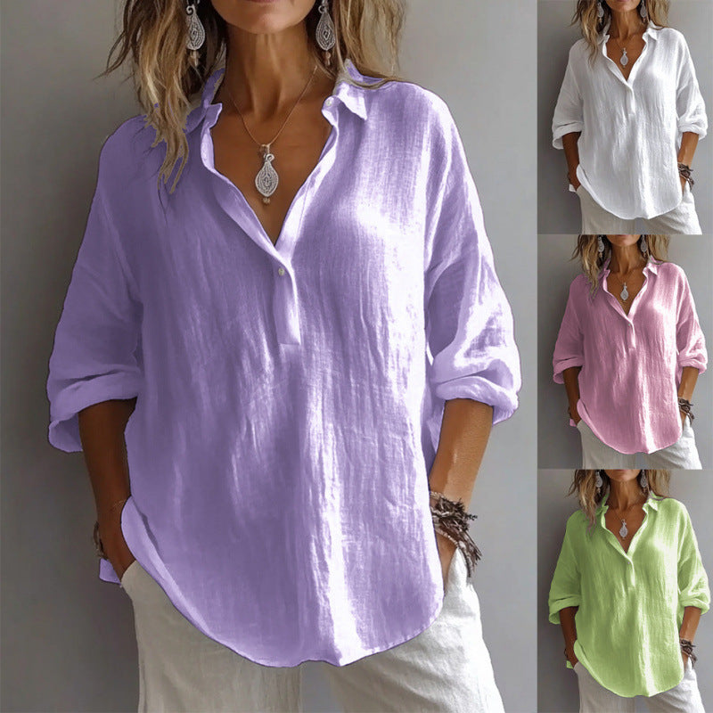 Dame afslappet linned bluse Stilla