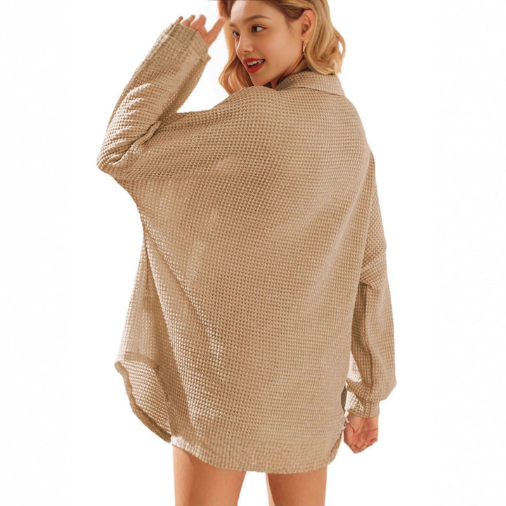 Kvinders casual oversized skjortejakke i vaffelmønster Stilla