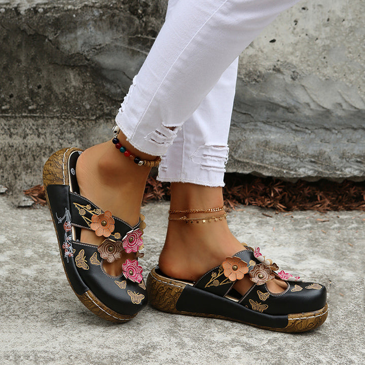 Dame Komfortable Clogs med Blomsterdekor og Ergonomisk Sål Stilla