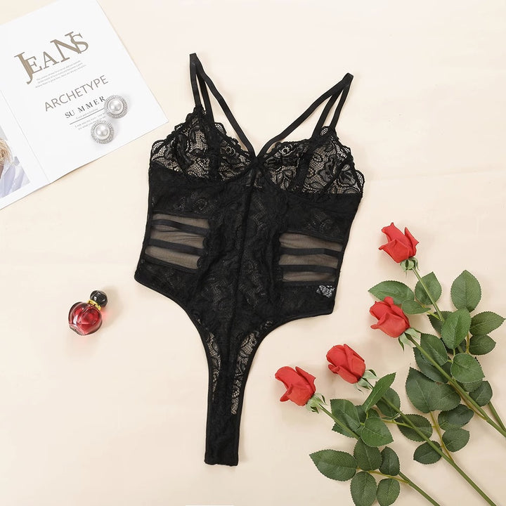 Dame spidsbodystocking med forførende detaljer Skovae