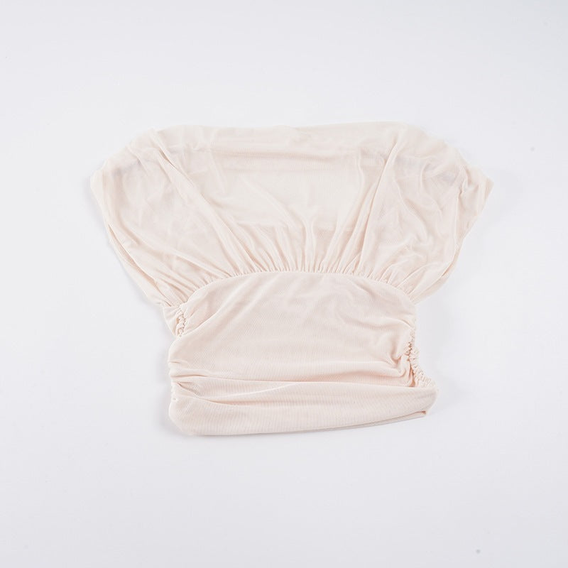Dame Elegant omslagsbluse med bløde flæsedetaljer og komfortabel pasform Skovae