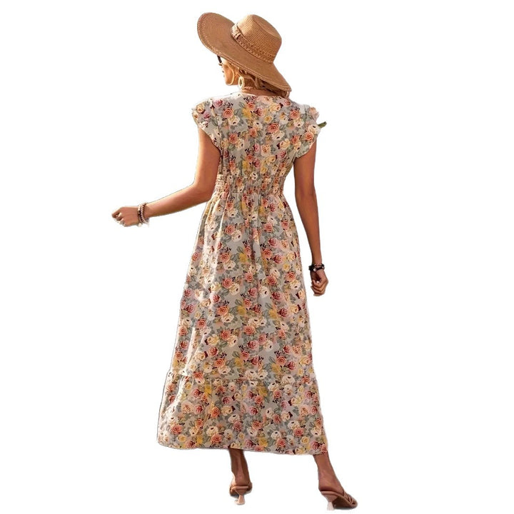 Kvinder Floral Print Stufenkjole Maxi Stilla