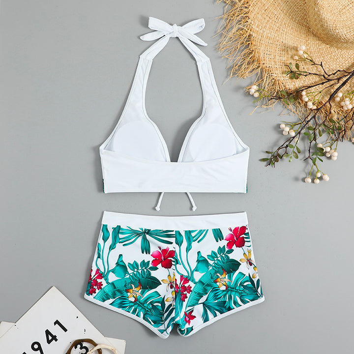 Dame bikini-sæt med detaljeret blomstermønster og justerbare stropper Stilla