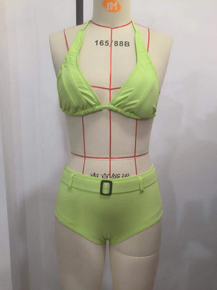 Dame triangle bikini sæt med praktiske spænde detaljer Skovae