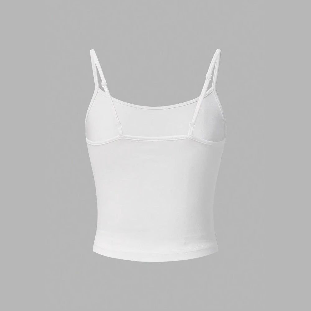 Dame Crop-top med kreativt kortspil-motiv Skovae