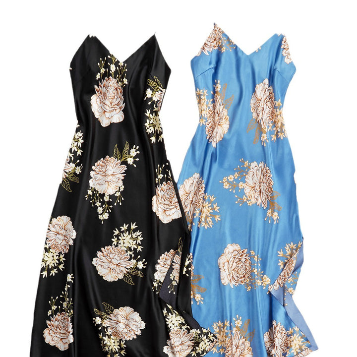 Femme Floral Satin Maxikjole Stilla