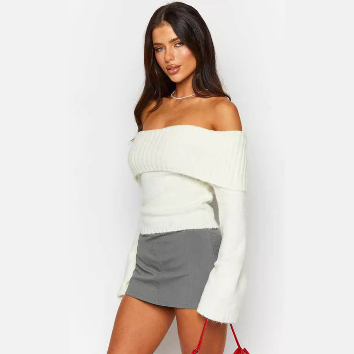 Dame Off-Shoulder Pullover Skovae