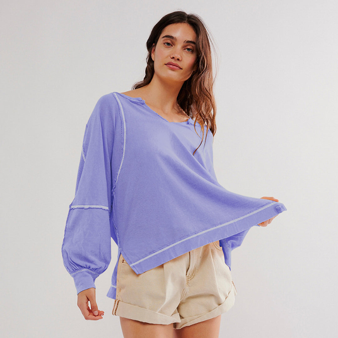 Damer afslappet oversized sweatshirt med rund hals og bløde ærmer Stilla