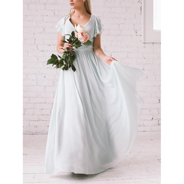 Damer Elegant Maxi Kjole med Flattermer Stilla
