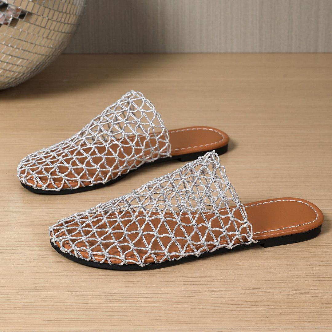 Damer Åbne Net-Sandaler med elegant Flet-Design Stilla