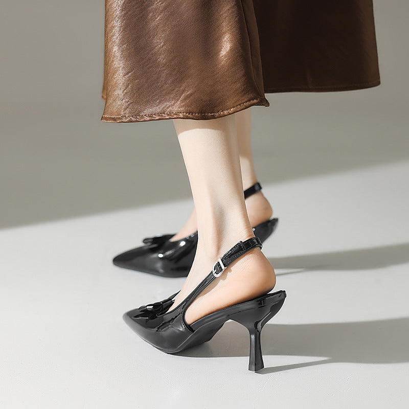 Dame Slingback-pumps med spids tå og sløjfedetail Stilla 1750061774